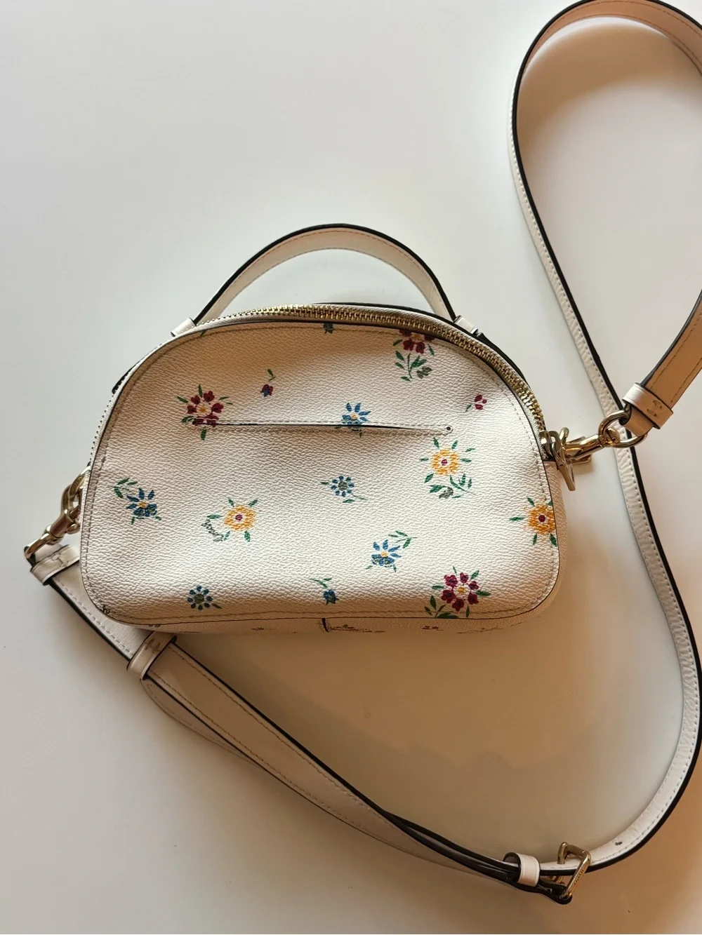 Coach Ivory Floral Mini Dome Crossbody Bag